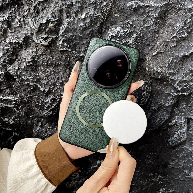 Hoesje Xiaomi 15 Ultra Compatibel Met Magsafe Lychee Leerlook Bescherming Hoesje