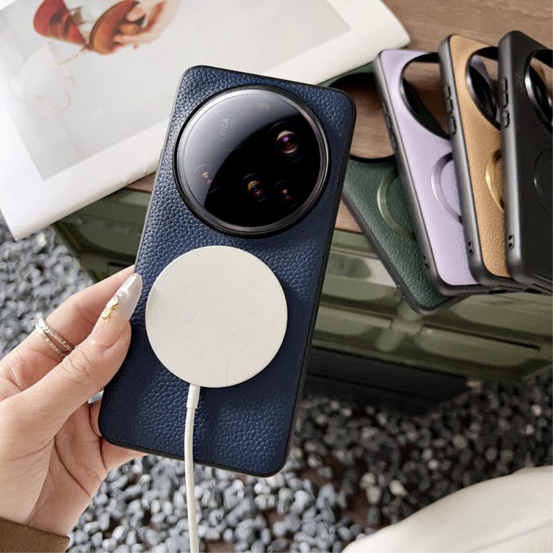 Hoesje Xiaomi 15 Ultra Compatibel Met Magsafe Lychee Leerlook Bescherming Hoesje