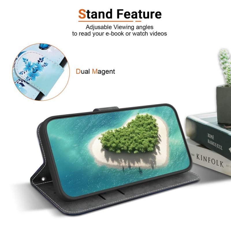 Leren Hoesje Xiaomi 15 Ultra Bloemenvlinders Bescherming Hoesje