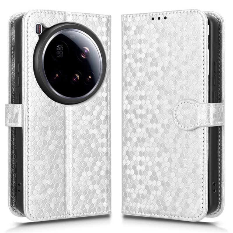 Leren Hoesje Xiaomi 15 Ultra Glitterstippen Bescherming Hoesje