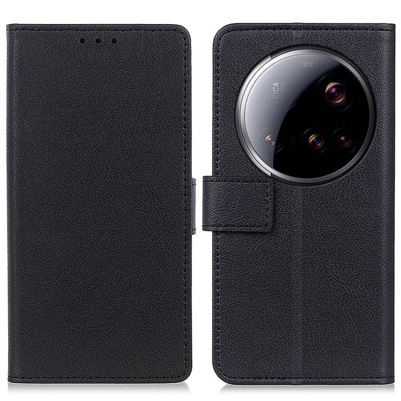 Leren Hoesje Xiaomi 15 Ultra Klassiek Zwart