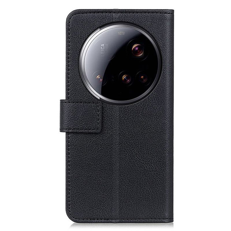 Leren Hoesje Xiaomi 15 Ultra Klassiek Zwart