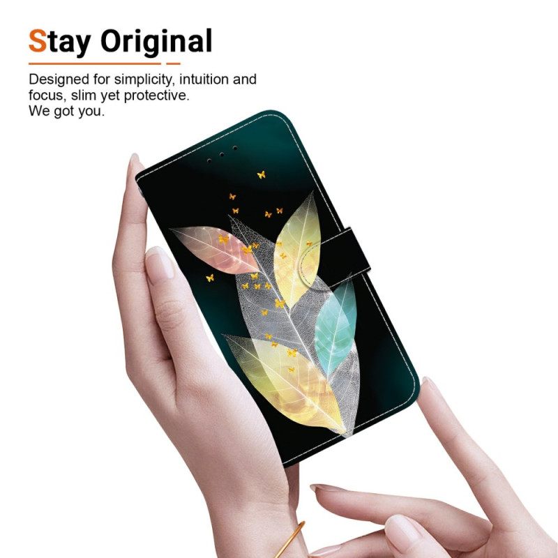 Leren Hoesje Xiaomi 15 Ultra Kleurrijke Bladeren Bescherming Hoesje