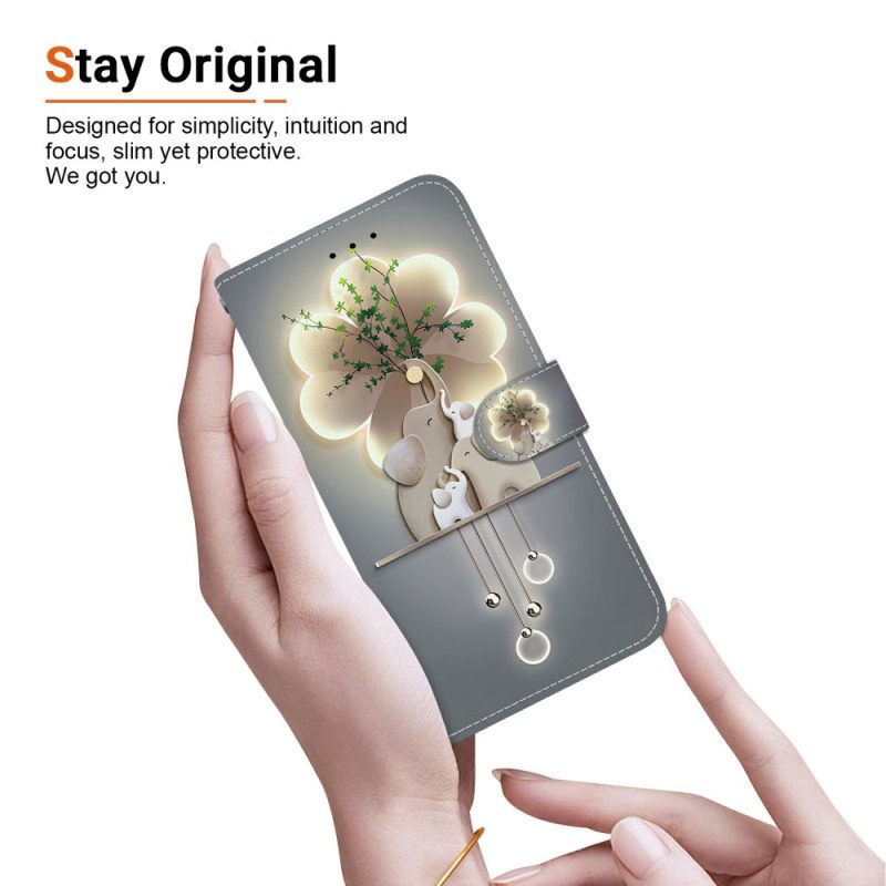 Leren Hoesje Xiaomi 15 Ultra Olifant Met Patroon Bescherming Hoesje