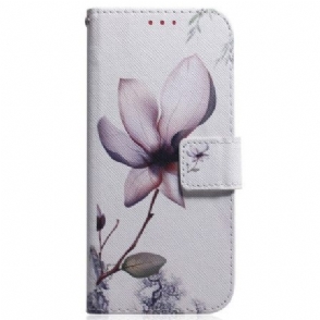 Leren Hoesje Xiaomi 15 Ultra Roze Bloem Bescherming Hoesje