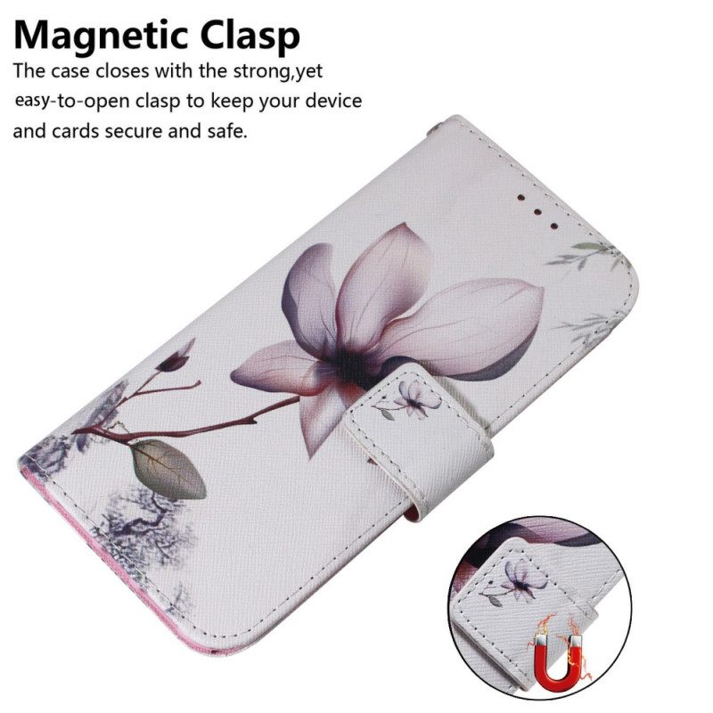 Leren Hoesje Xiaomi 15 Ultra Roze Bloem Bescherming Hoesje