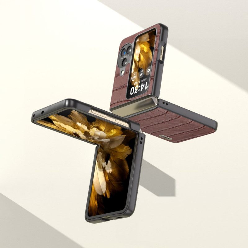Cover Hoesje Oppo Find N3 Flip Telefoonhoesje Krokodileffect Abeel