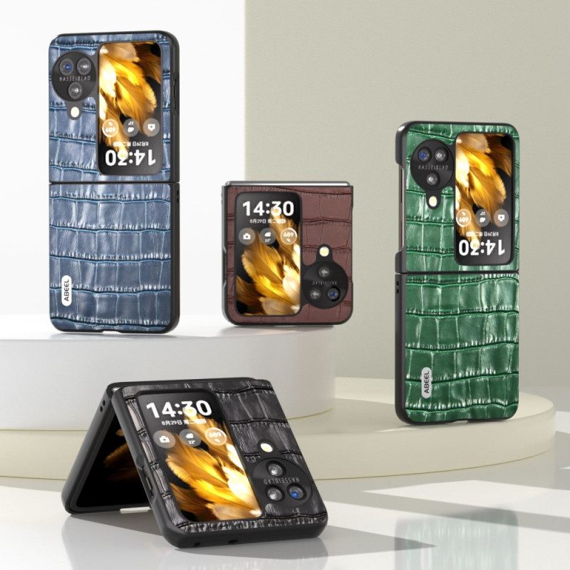 Cover Hoesje Oppo Find N3 Flip Telefoonhoesje Krokodileffect Abeel