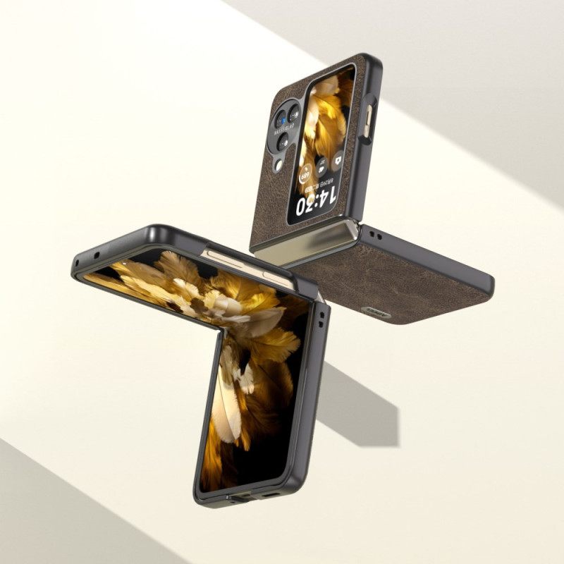 Hoesje Oppo Find N3 Flip Vintage Abeel Met Leereffect