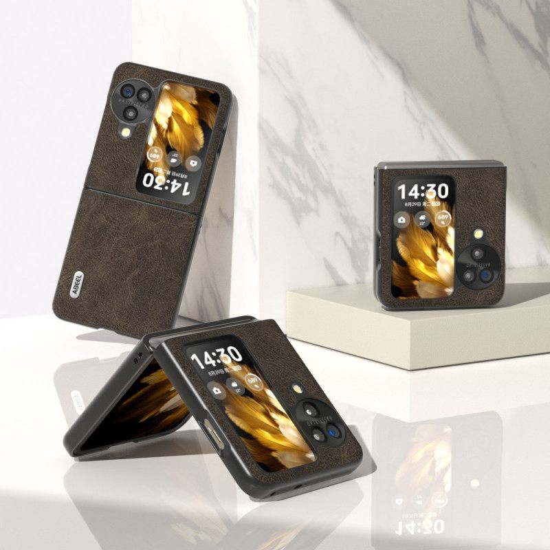 Hoesje Oppo Find N3 Flip Vintage Abeel Met Leereffect