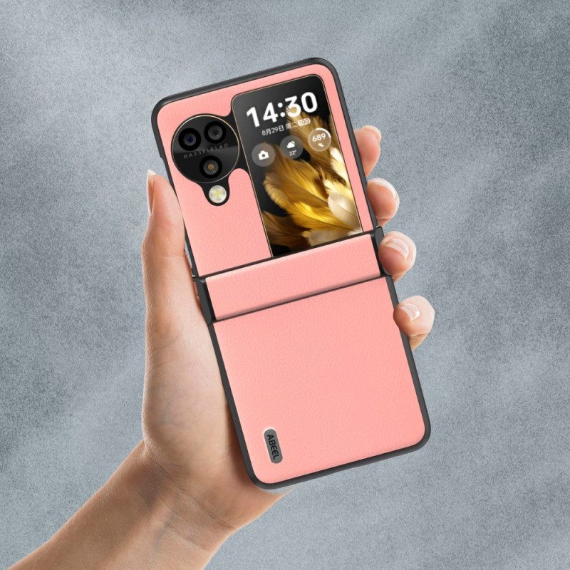 Hoesje Voor Oppo Find N3 Flip Getextureerd Leer Abeel