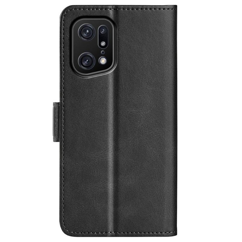 Cover voor Oppo Find X5 Pro Portemonnee Mat Kunstleer Cover