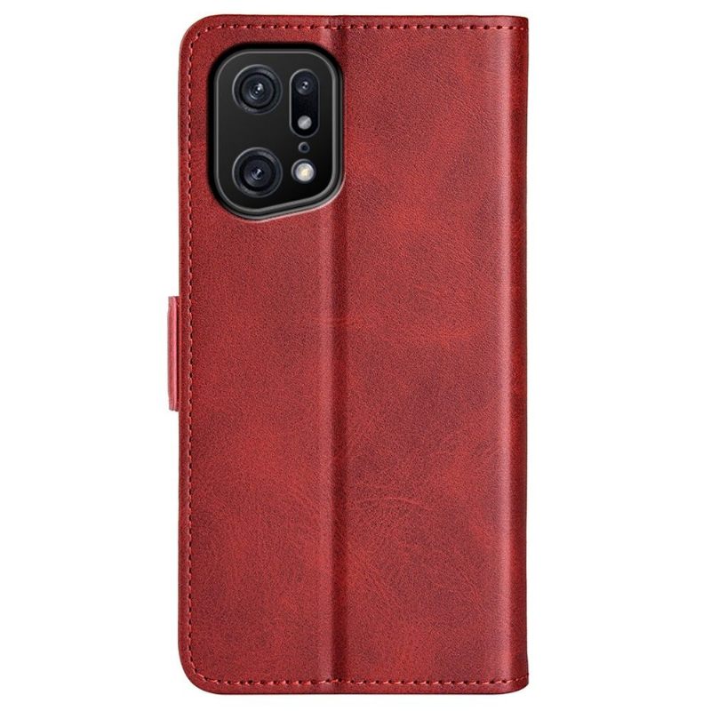 Cover voor Oppo Find X5 Pro Portemonnee Mat Kunstleer Cover