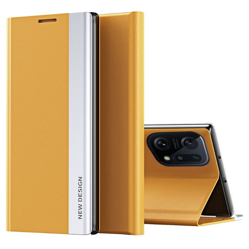 Cover voor Oppo Find X5 Pro Zakelijke Magneet Met Leereffect
