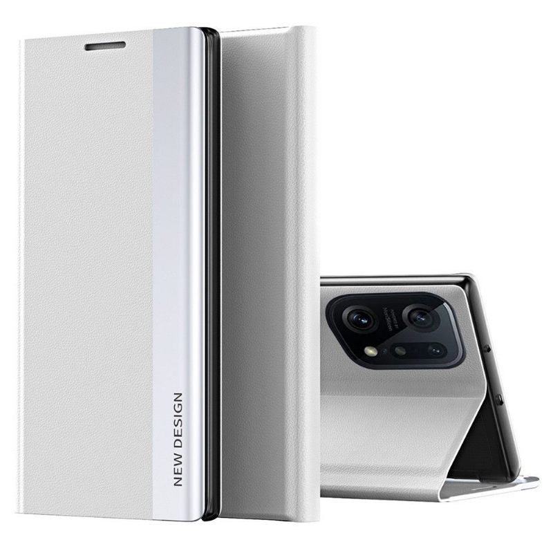 Cover voor Oppo Find X5 Pro Zakelijke Magneet Met Leereffect