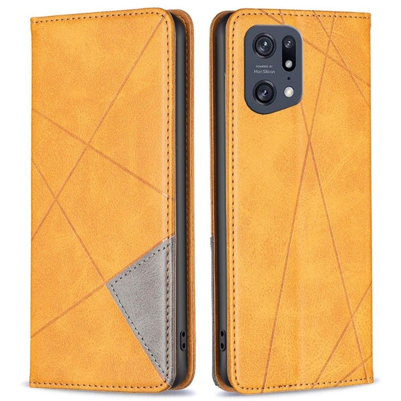 Folio-hoesje voor Oppo Find X5 Pro Anti-fall Leren Kaarthouder In Célinia-stijl