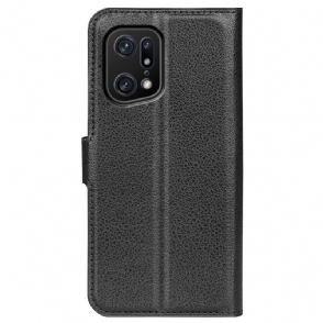 Folio-hoesje voor Oppo Find X5 Pro Anti-fall Portemonnee Leren Leerstijl