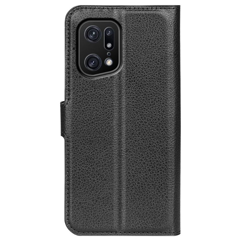 Folio-hoesje voor Oppo Find X5 Pro Anti-fall Portemonnee Leren Leerstijl