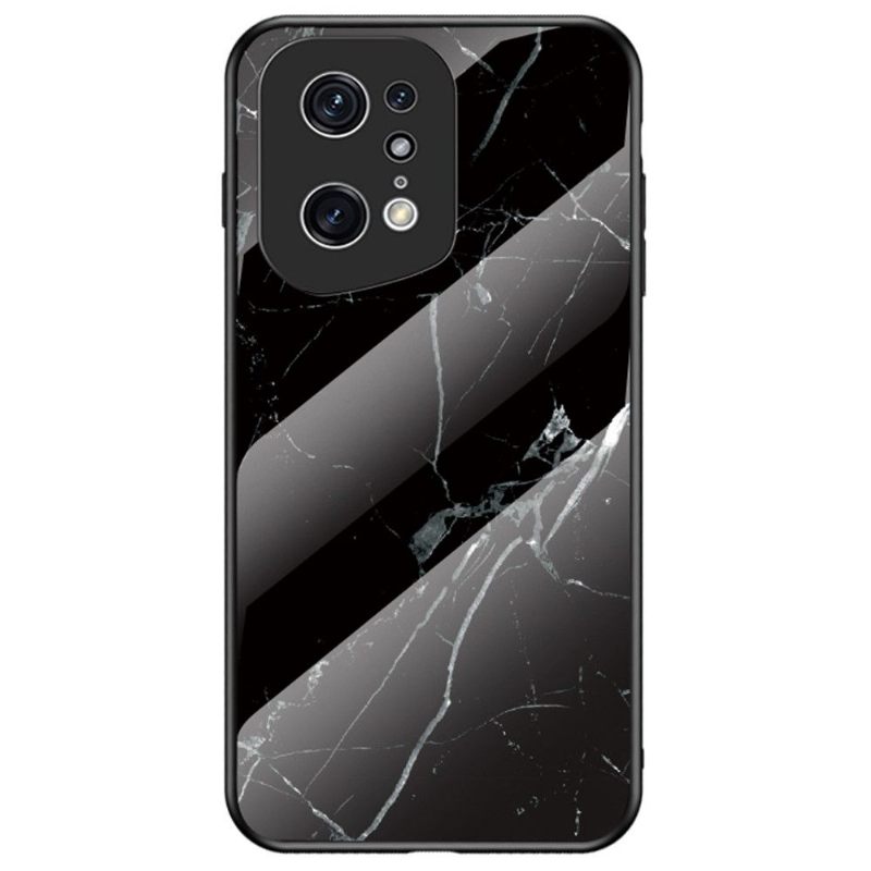 Hoesje voor Oppo Find X5 Pro Anti-fall Lina Marmer Gehard Glas