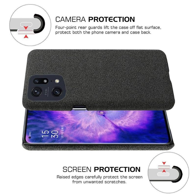 Hoesje voor Oppo Find X5 Pro Stoffen Bekleding