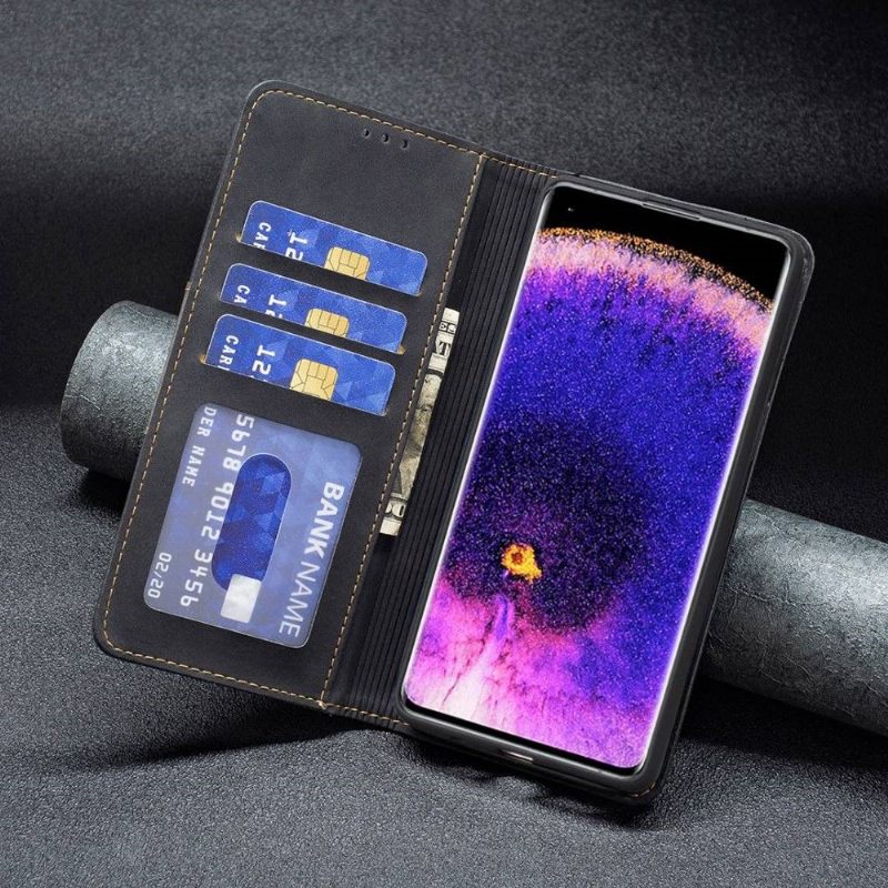 Leren Hoesje voor Oppo Find X5 Pro Folio-hoesje Binfen Color Flip Faux Leather