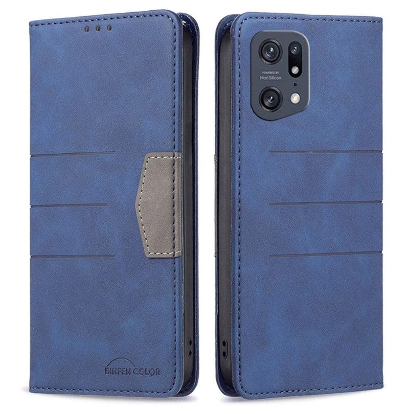 Leren Hoesje voor Oppo Find X5 Pro Folio-hoesje Binfen Color Flip Faux Leather