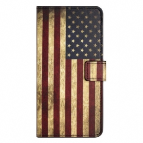 Folio-hoesje voor iPhone 15 Vintage Amerikaanse Vlag