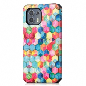 Folio-hoesje voor Motorola Edge 20 Lite 3d-kubus