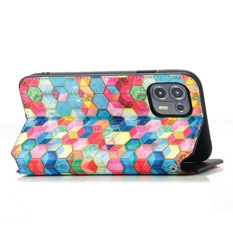 Folio-hoesje voor Motorola Edge 20 Lite 3d-kubus