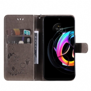 Folio-hoesje voor Motorola Edge 20 Lite Kattenillustratie