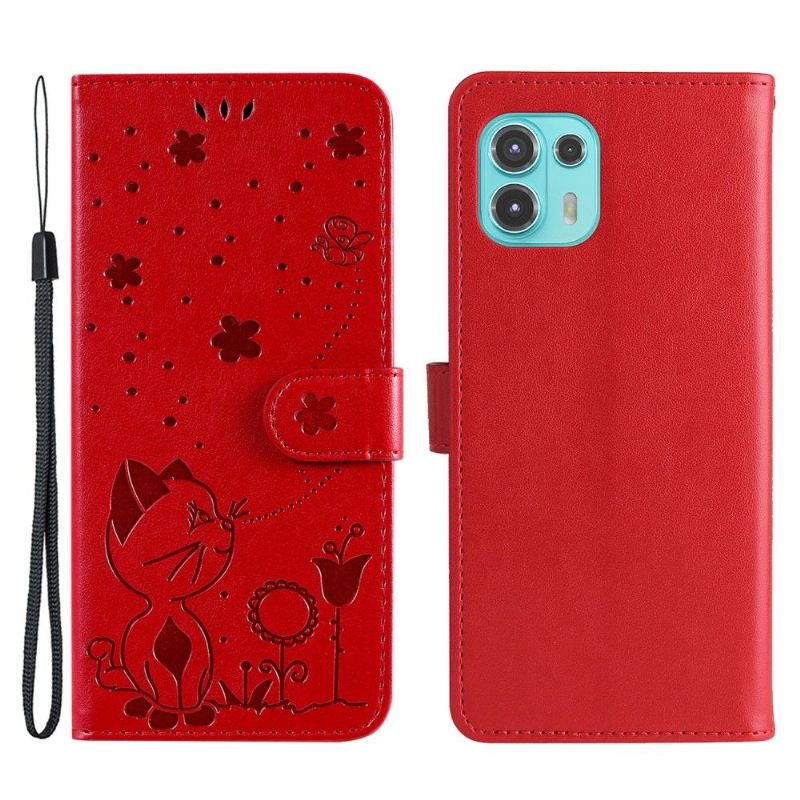 Folio-hoesje voor Motorola Edge 20 Lite Kattenillustratie