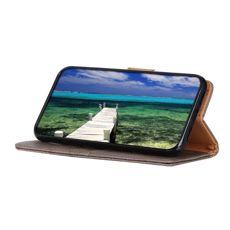 Folio-hoesje voor Motorola Edge 20 Lite Khazneh Leder Effect Kaarthouder