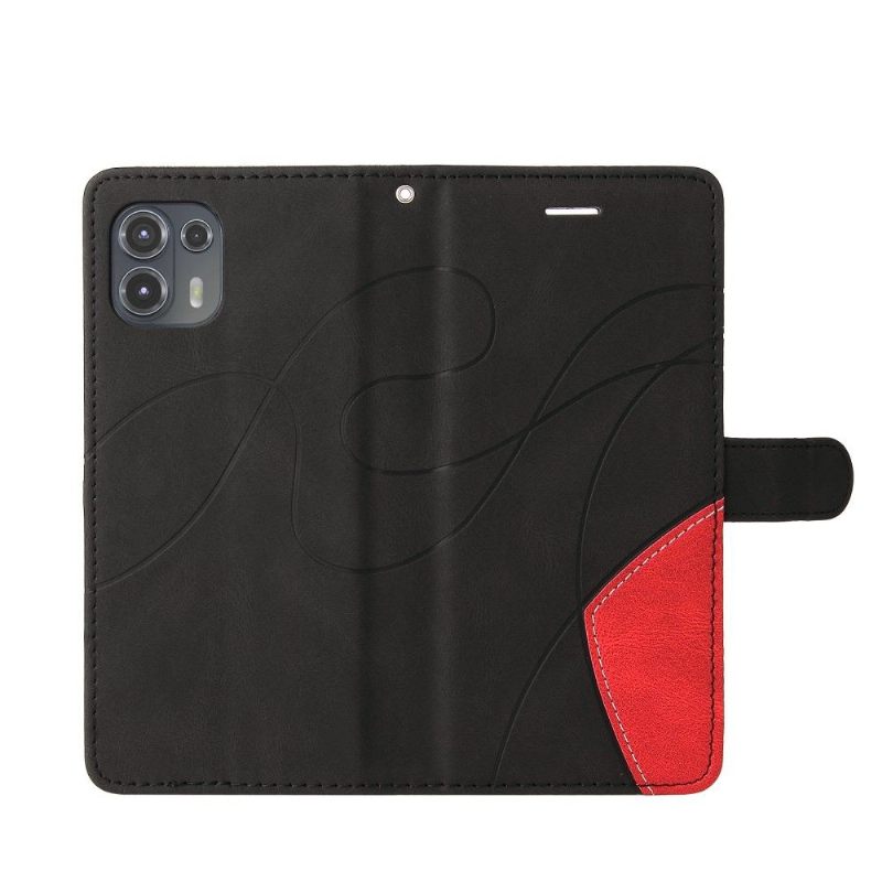 Leren Hoesje voor Motorola Edge 20 Lite Bescherming Bicolor Artistiek