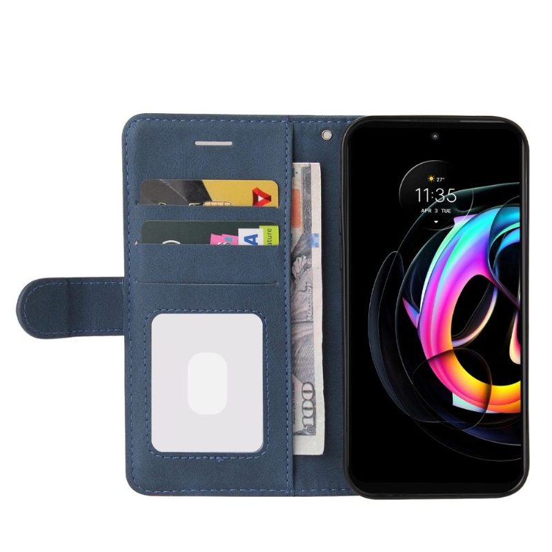 Leren Hoesje voor Motorola Edge 20 Lite Bescherming Bicolor Artistiek