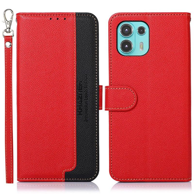Leren Hoesje voor Motorola Edge 20 Lite Bescherming Khazneh Zichtbare Naden