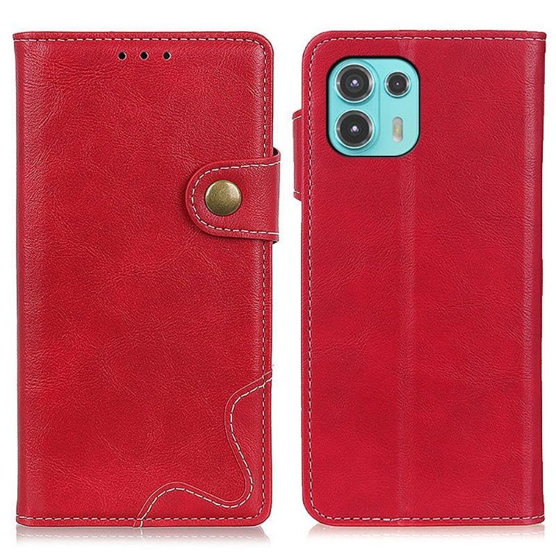 Leren Hoesje voor Motorola Edge 20 Lite Bescherming S-vorm Zichtbare Naden