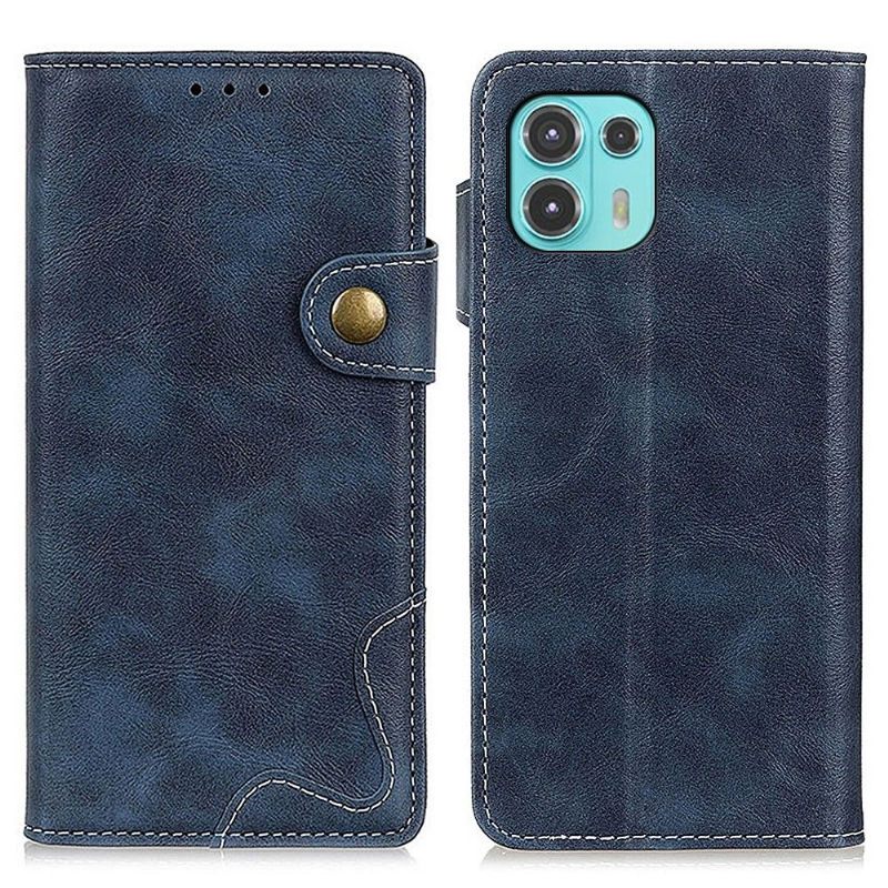 Leren Hoesje voor Motorola Edge 20 Lite Bescherming S-vorm Zichtbare Naden