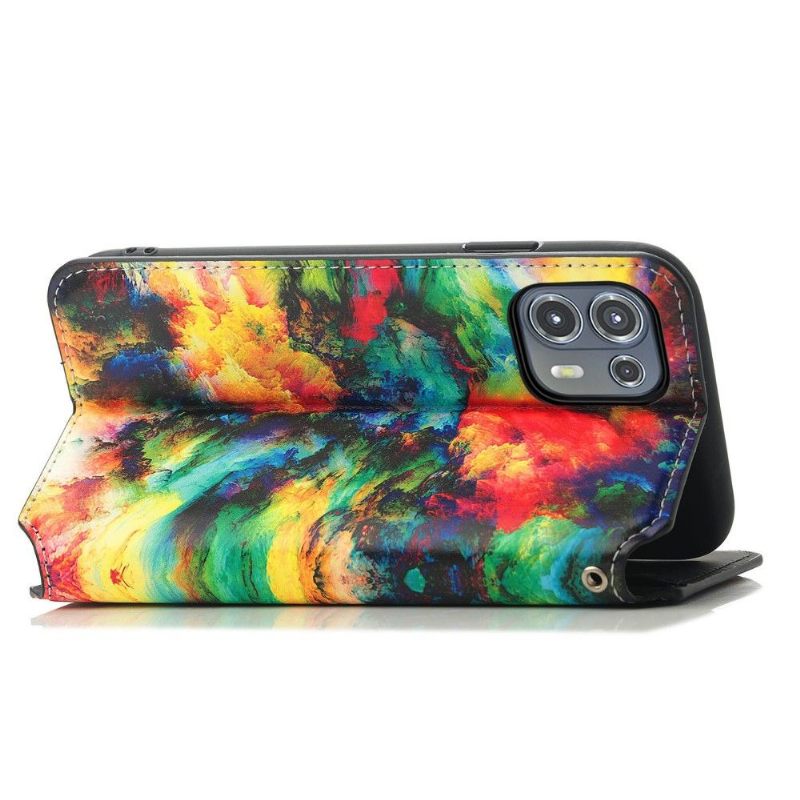 Leren Hoesje voor Motorola Edge 20 Lite Iriserende Wolk