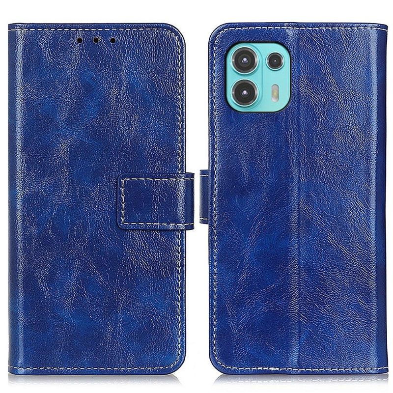Leren Hoesje voor Motorola Edge 20 Lite Luxe Stiksels Met Leereffect