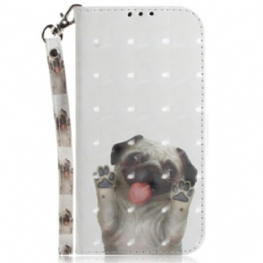Flip Case voor Oppo Reno 8 Pug Met Sleutelkoord