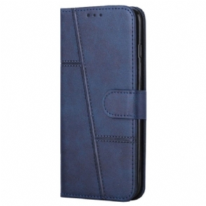 Folio-hoesje voor Oppo Reno 8 Met Ketting Geometrisch Leereffect Met Bandjes