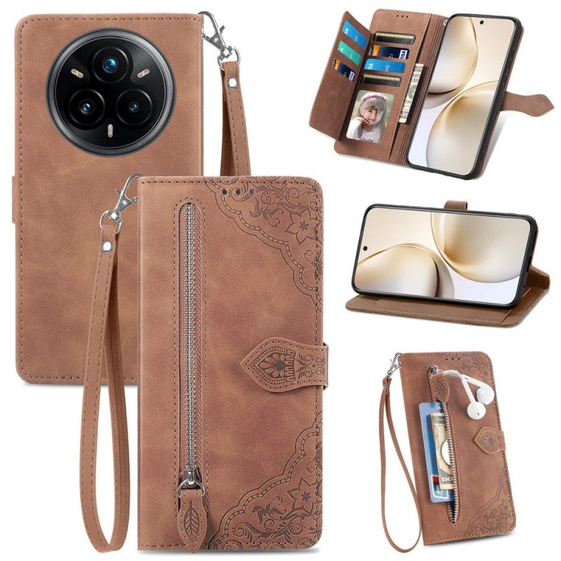 Bescherming Hoesje Realme 14 Pro Plus 5g Suède-effect Met Kantpatroon