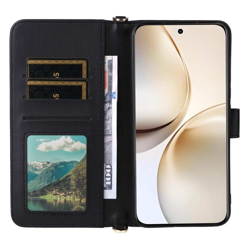 Flip Case Leren Realme 14 Pro Plus 5g Premium Met Schouderband En Riem