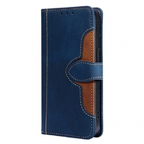 Flip Case Leren Realme 14 Pro Plus 5g Tweekleurig Bloemenpatroon