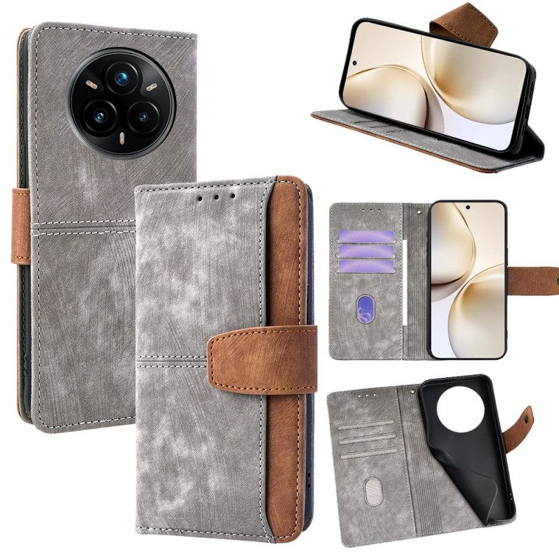 Flip Case Leren Realme 14 Pro Plus 5g Vintage Design Met Rfid-blokkering