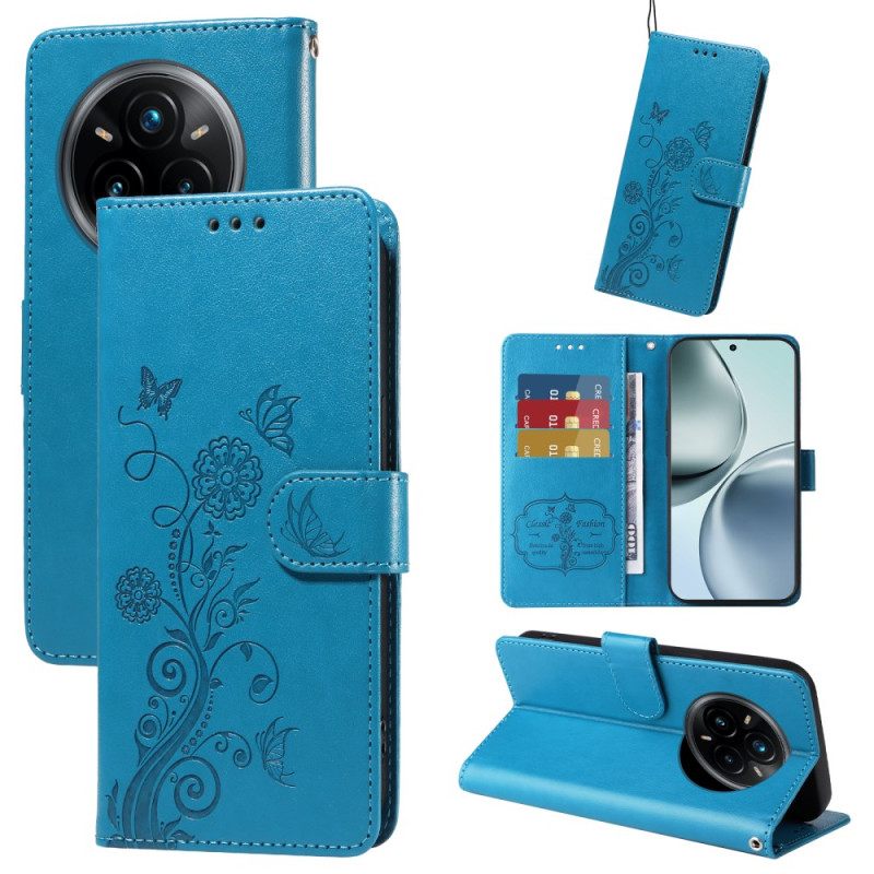 Folio-hoesje Realme 14 Pro Plus 5g Telefoonhoesje Bloemenpatroon