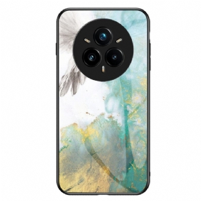 Hoesje Realme 14 Pro Plus 5g Gehard Glas Met Marmerlook Bescherming Hoesje