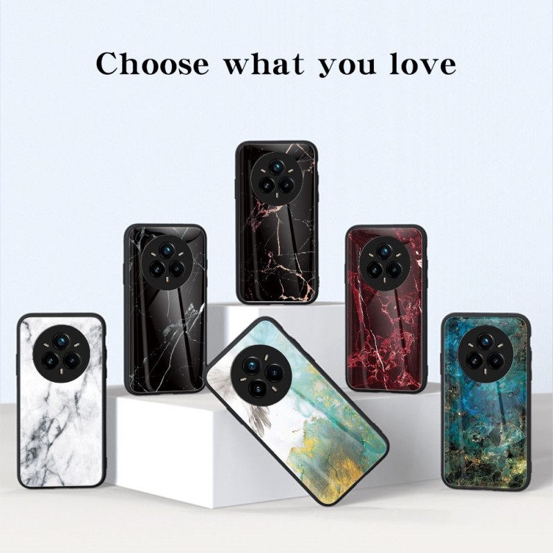 Hoesje Realme 14 Pro Plus 5g Gehard Glas Met Marmerlook Bescherming Hoesje