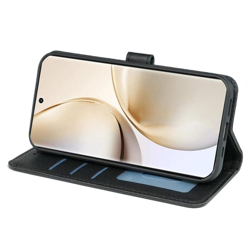 Leren Hoesje Voor Realme 14 Pro Plus 5g Bandje Met Kubistisch Patroon