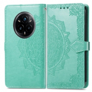 Leren Hoesje Voor Realme 14 Pro Plus 5g Barok Mandala